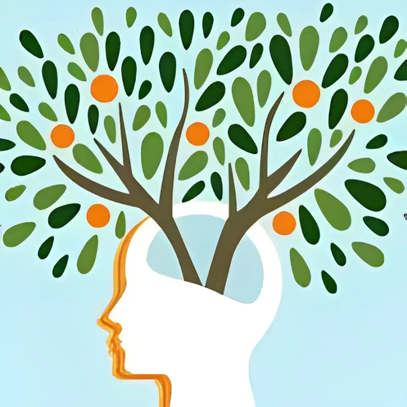 rs=w_1280 (2) A drawing of a head with an orange tree in the middle.