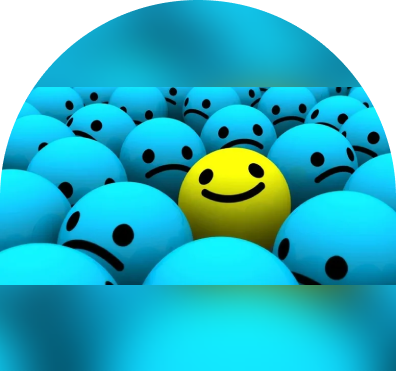 sample-img (6) A yellow smiley face is in the middle of many sad faces.